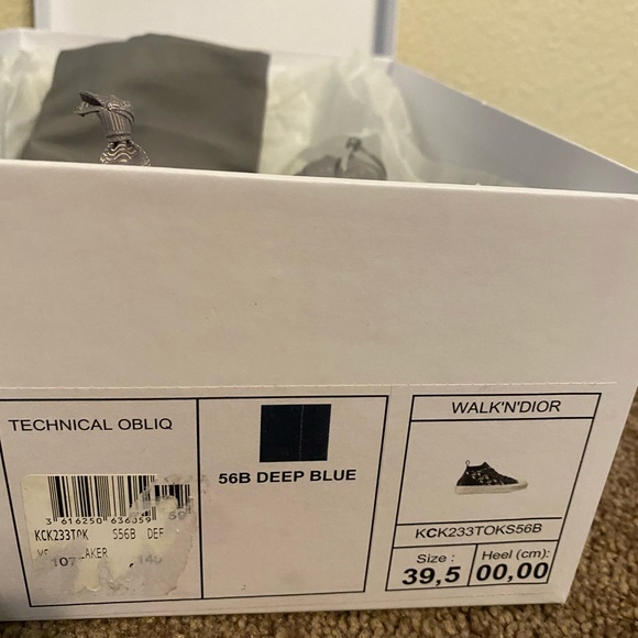 L@@K! Logo Navy Oblique Sneaker SZ 39.5 - Picture 5 of 11